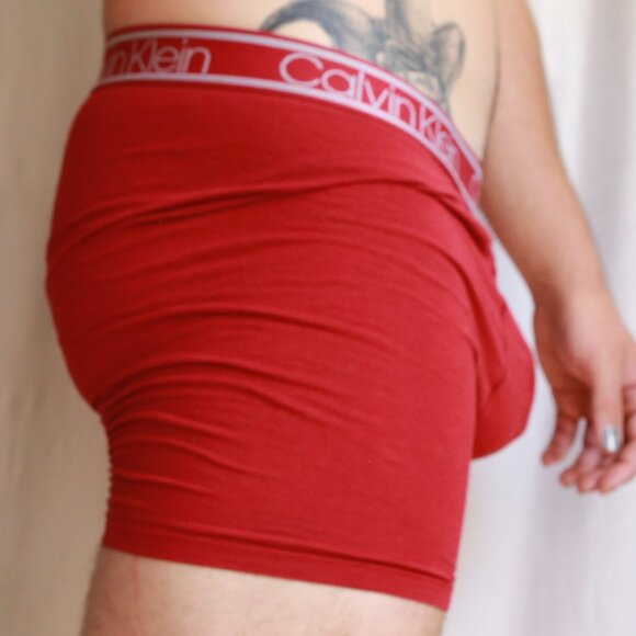 Calvin Klein Red Boxer Trunk Polyester Elastic Waistband Underwear Shorts XL - Picture 2 of 7